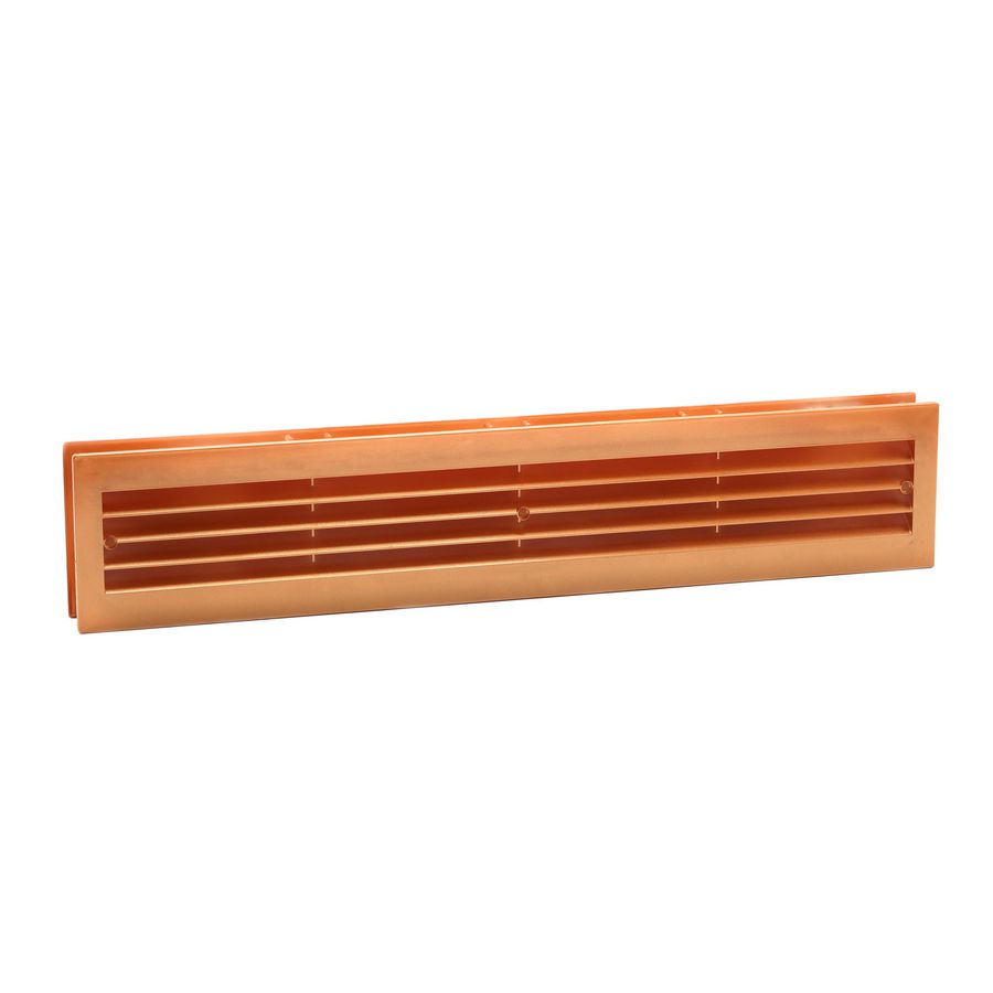 Kunststof deurventilatierooster 455x90mm roodkoper