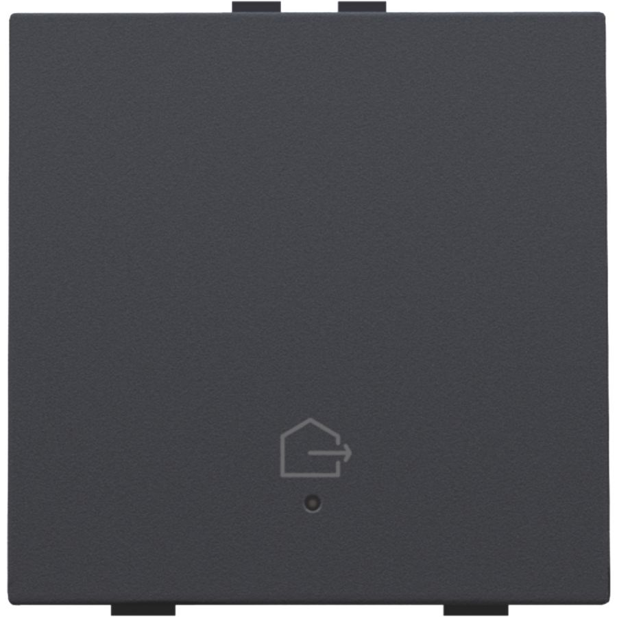 Enkelv. drukknop led symbool "woning verlaten" anthracite