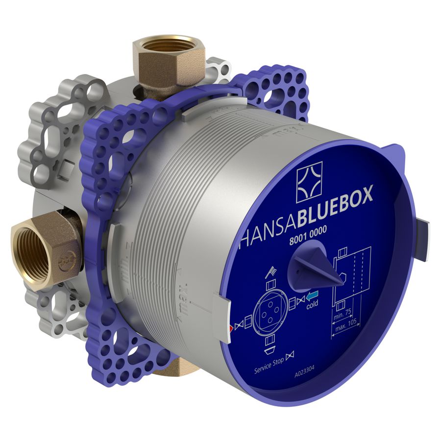 Basis inbouwdeel wand 3/4" 90°C. HANSABLUEBOX