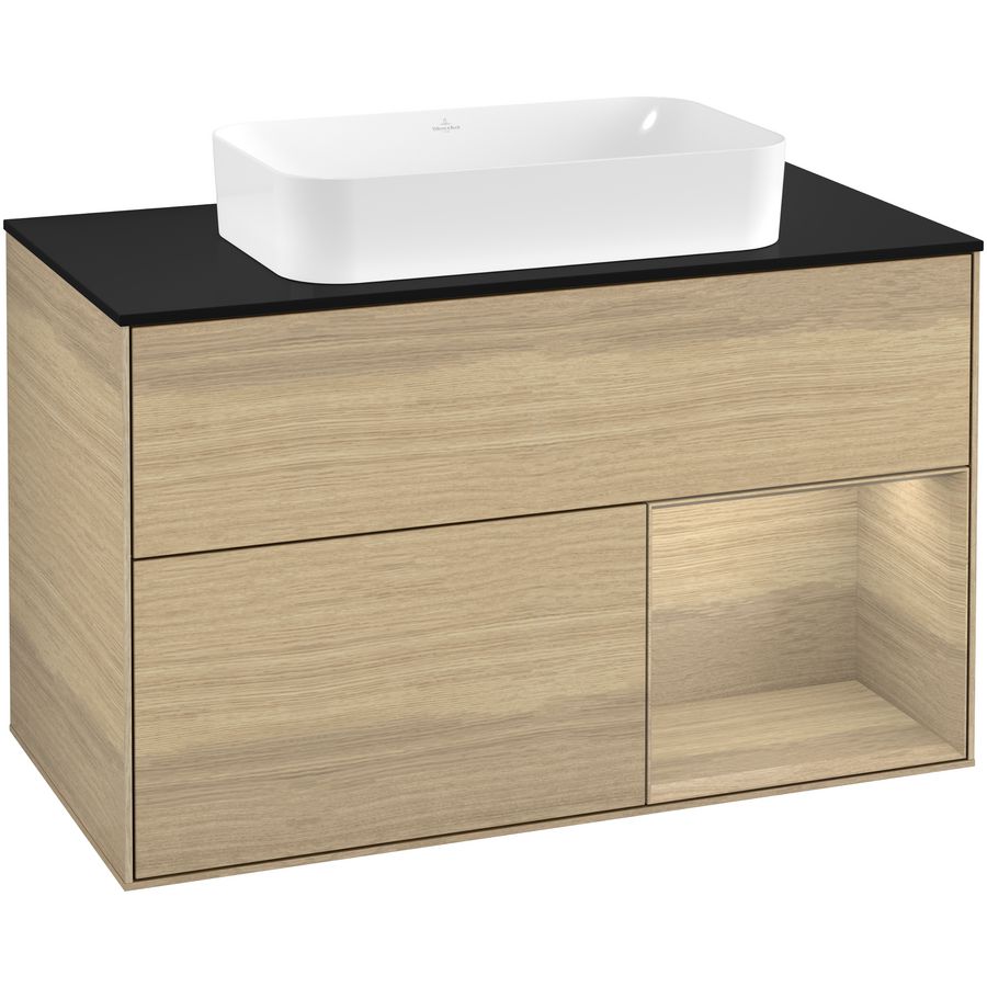 Wastafelonderkast Finion 1000x603x501mm Oak Veneer F252PCPC