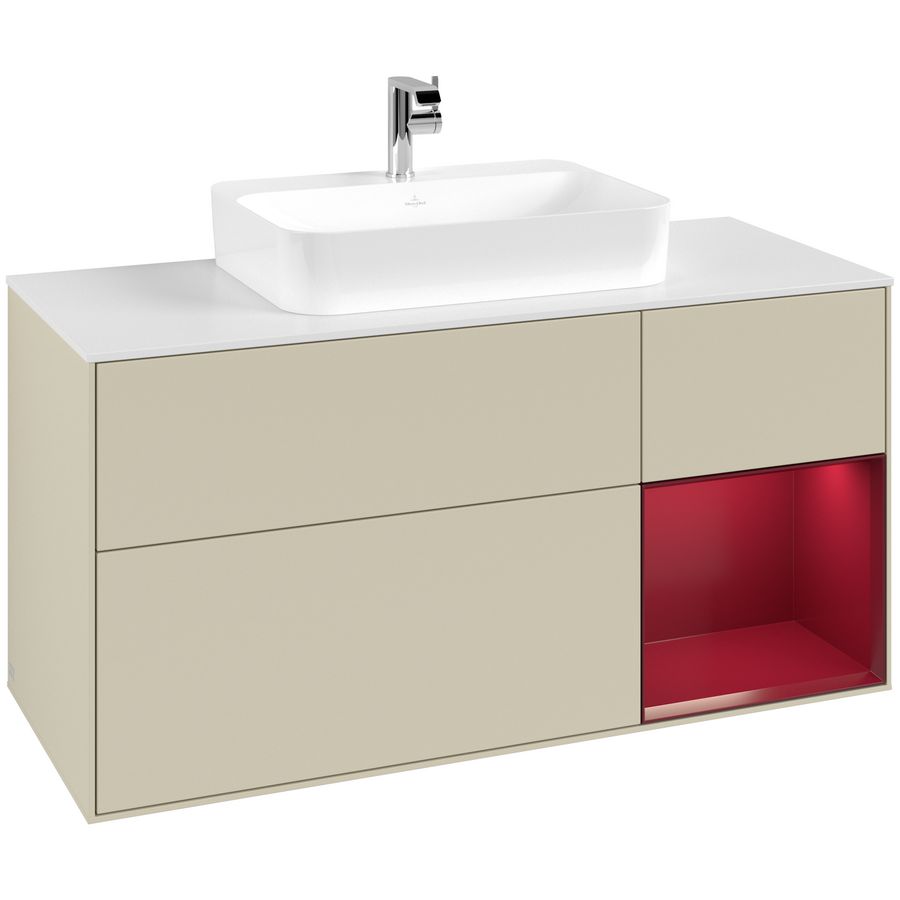 Wastafelonderkast Finion 1200x603x501mm S.Grey Matt Lacquer F421HBHJ