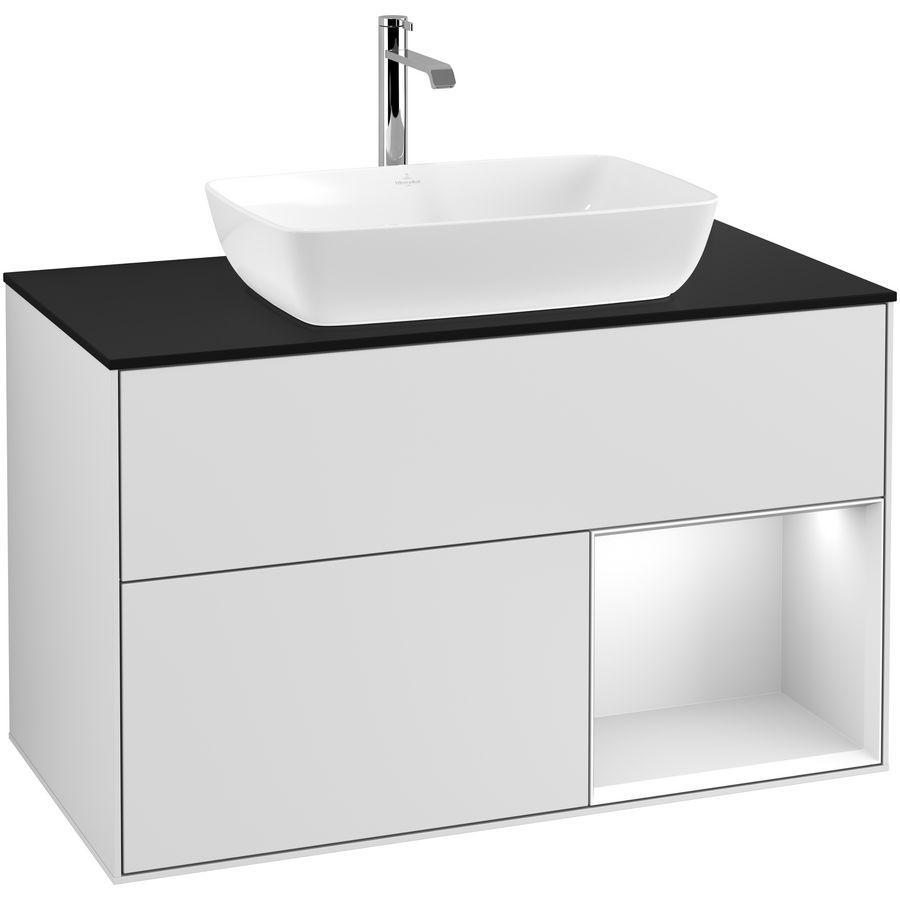 Wastafelonderkast Finion 1000x603x501mm White Matt Lacquer F782MTMT