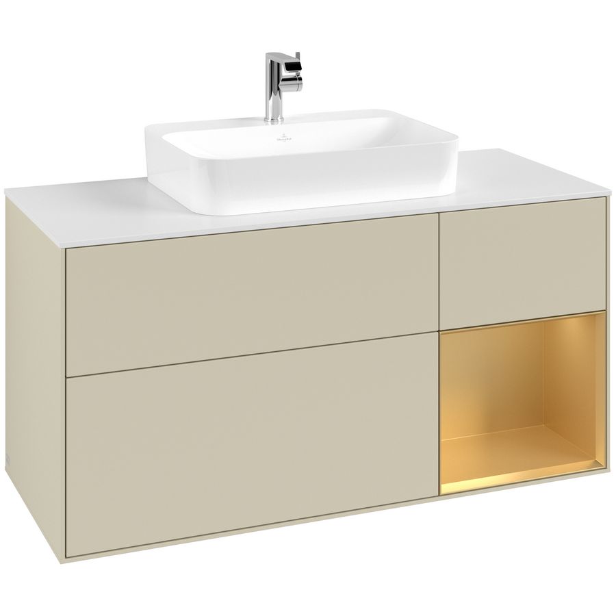 Wastafelonderkast Finion 1200x603x501mm S.Grey Matt Lacquer F421HFHJ