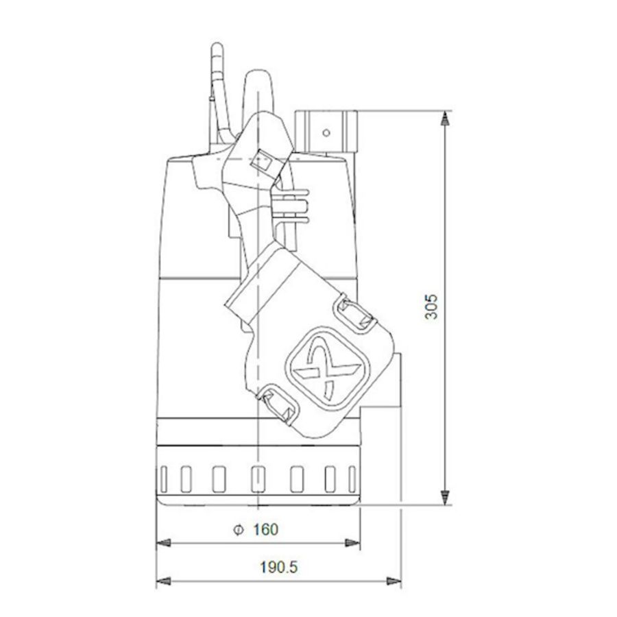 Dompelpomp vlakzuigend Unilift CC7 - A1 CS 1x230V 50Hz, 10m, Schuko