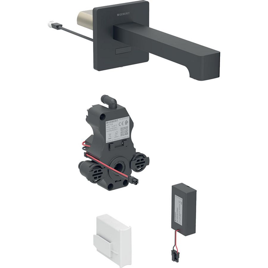 Brenta wst wandmengkraan batt inb-functiebox matzwart L=22cm
