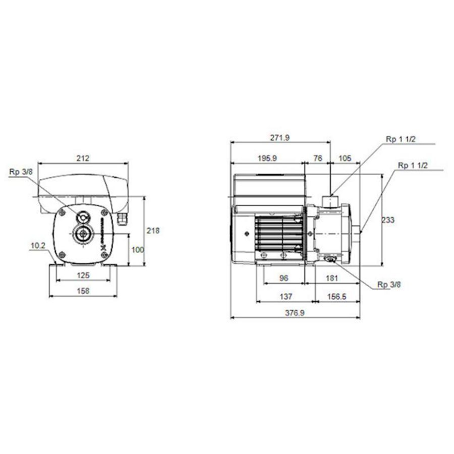 Centrifugaalpomp CME10-1 A-R-G-V-AQQV U-A-D-N 1x230V HR
