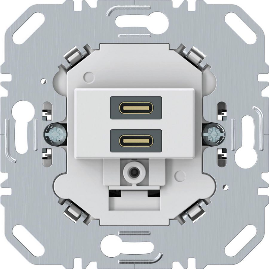 USB C+C (PD) wandcontactdoos polarwit