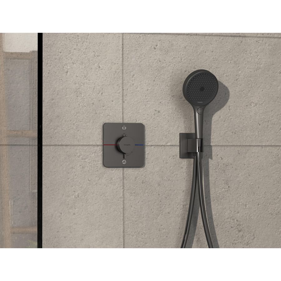 ShowerSelect Comfort Q thermostaat afbouwdeel tbv inbouw voor 2 functies Brushed Black Chrome