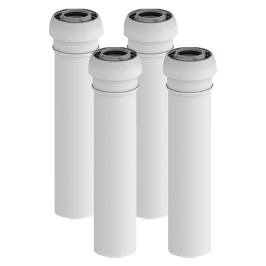 KPW-actie set a 4st. rookgasverlengpijp EasySafe PP concentrisch 60/100 L=500mm (410470871) Burgerhout