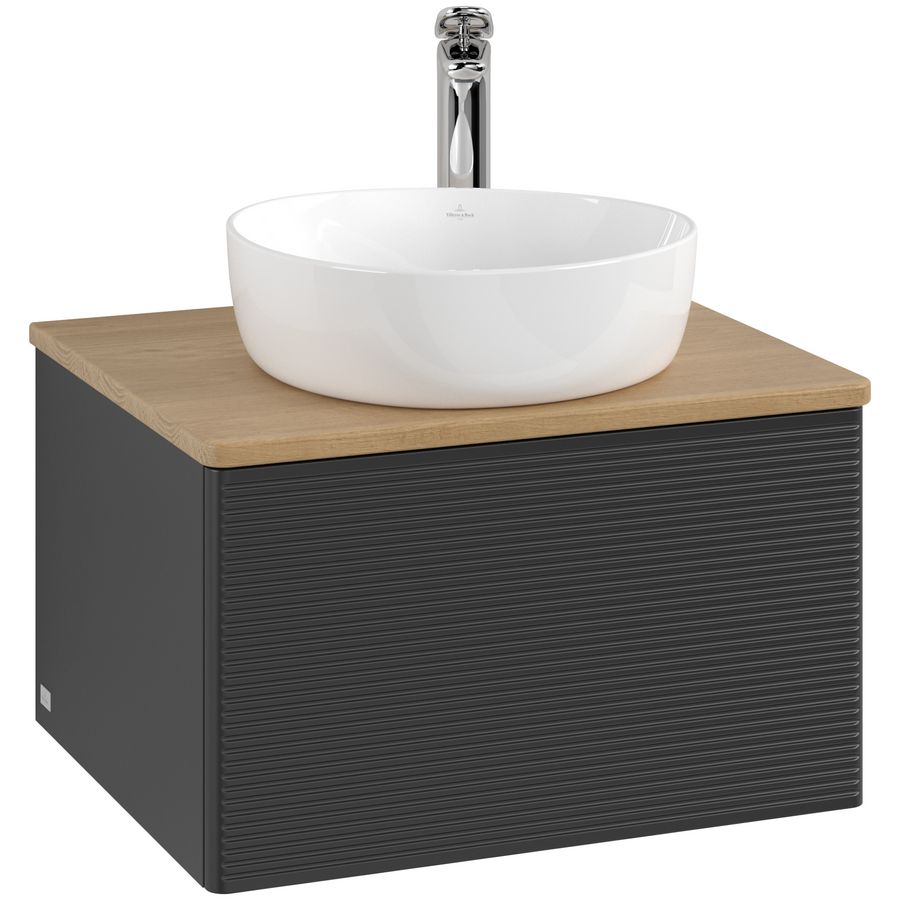 Wastafelonderkast Antao 600x360x500mm Black Matt Lacquer L29151PD