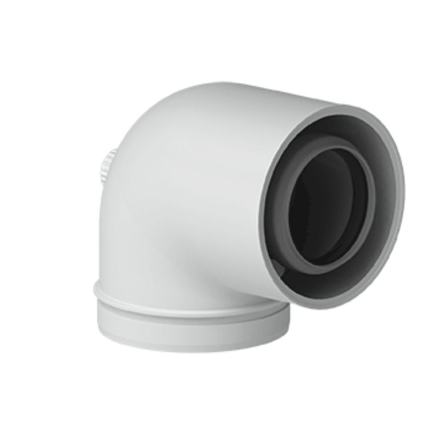 Concentrische adapter bocht 60/100 tbv Base Cube