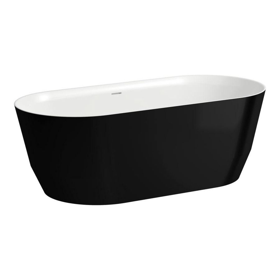 Bad vrijstaand 1650x750 zwart glossy-wit glanzend