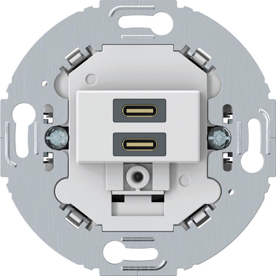 USB C+C (PD) wandcontactdoos berker 1930/R.classic polarwit