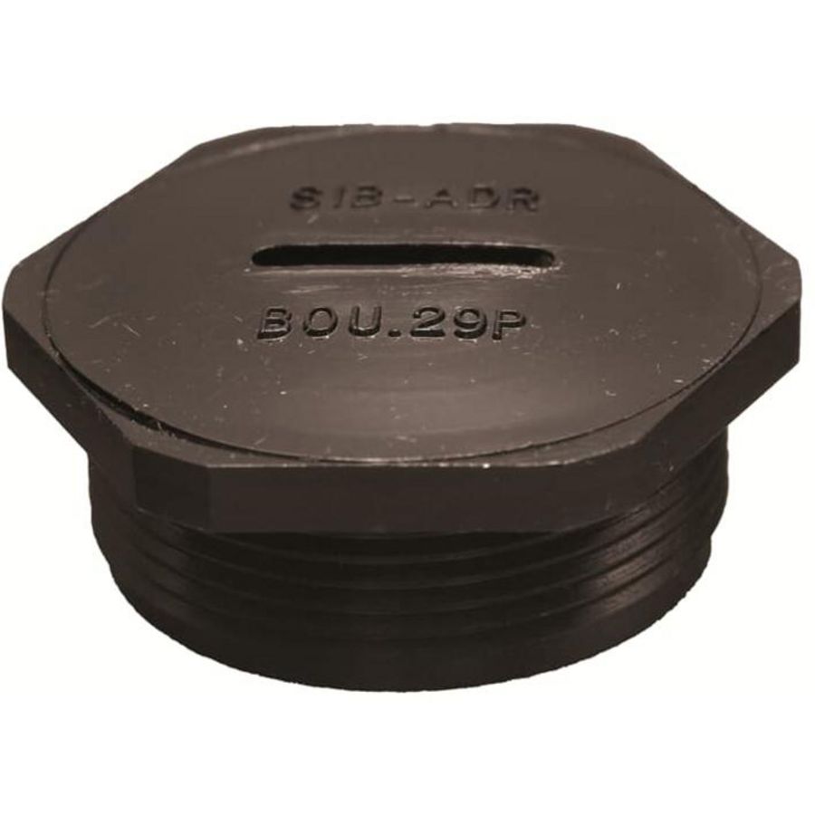 Plug Hexagonaal Polyamide 6+25 glasvezel Zwarte RAL9005