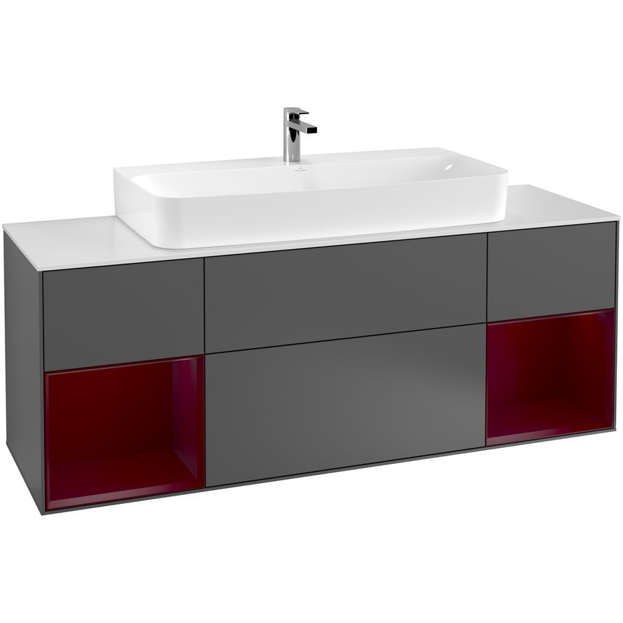 Wastafelonderkast Finion 1600x603x501mm Antr. Matt Lacquer G211HBGK