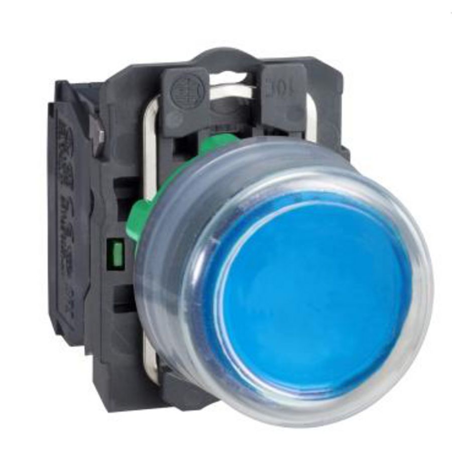 Drukknop Verhoogd Terugvering 22mm 1NO Blauw Harmony XB5