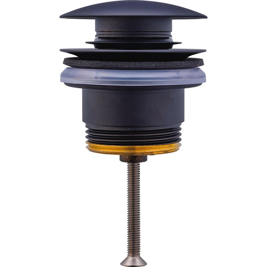 Push-open  afvoerplug mat zwart 1.1/4" 63mm