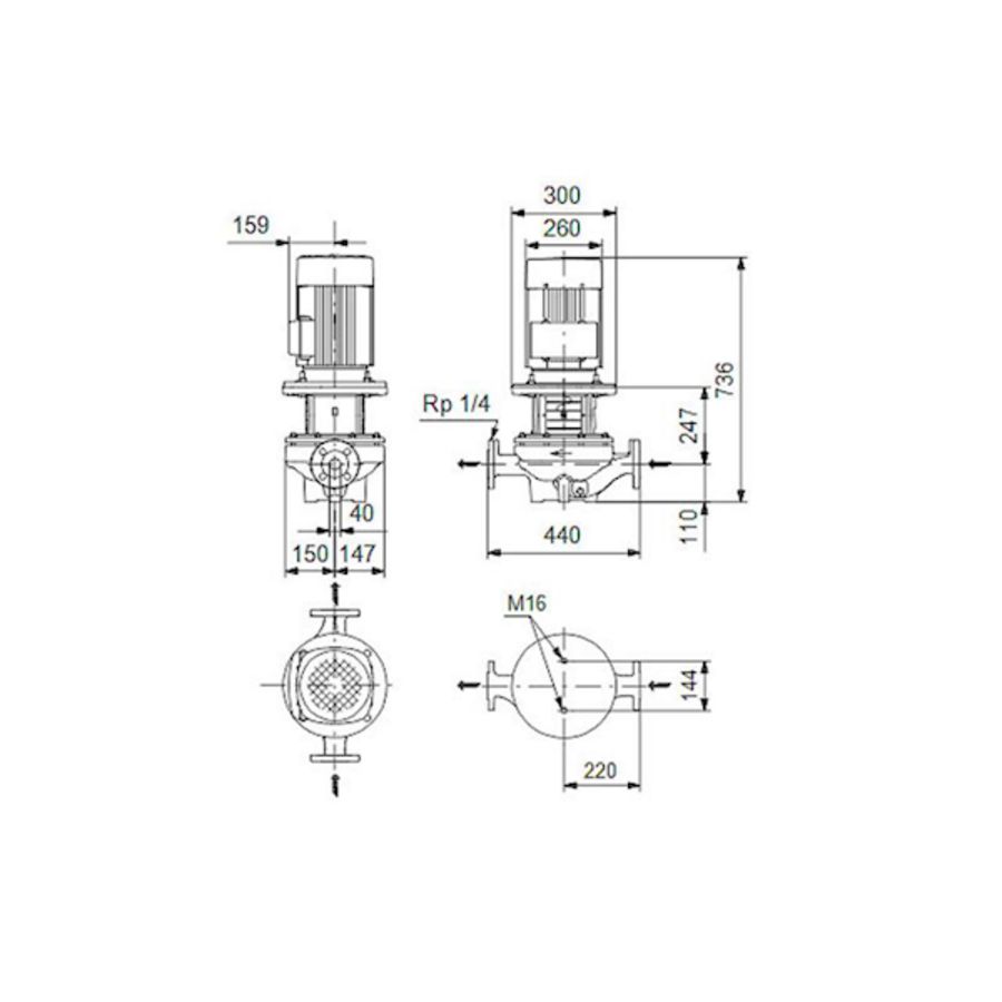 Inlinepomp TP 40-530/2-A-F-A-BQQE 400D 50HZ