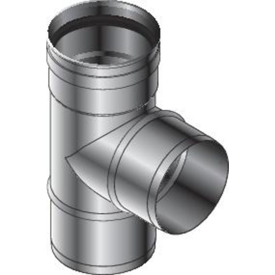 T-stuk enkelwandig RVS SPG 90° 200mm Roccheggiani VVE=2