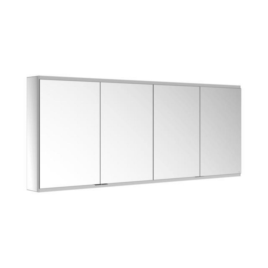 Spiegelkast/onverlicht Voorb./2wcd/2usb/1800x700x160mm zilv