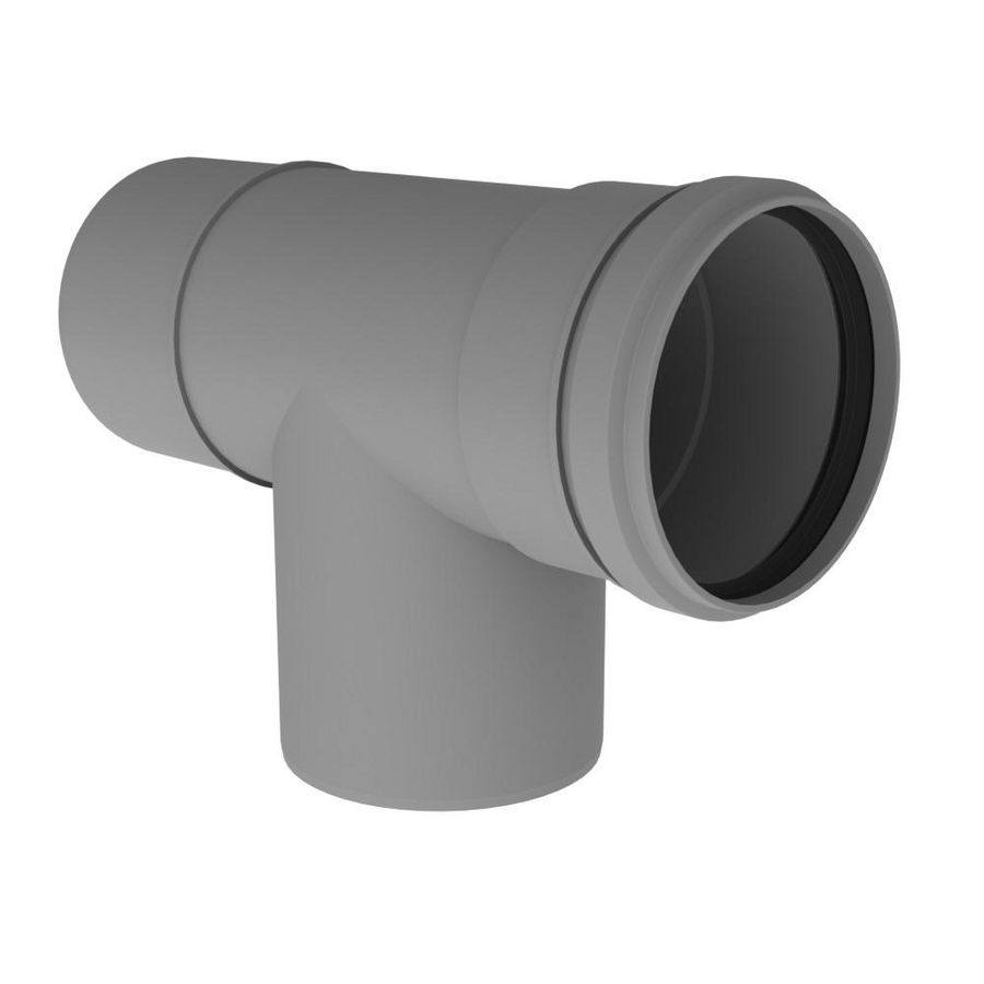 Twinline T-Stuk insp PP 150mm + dop grijs