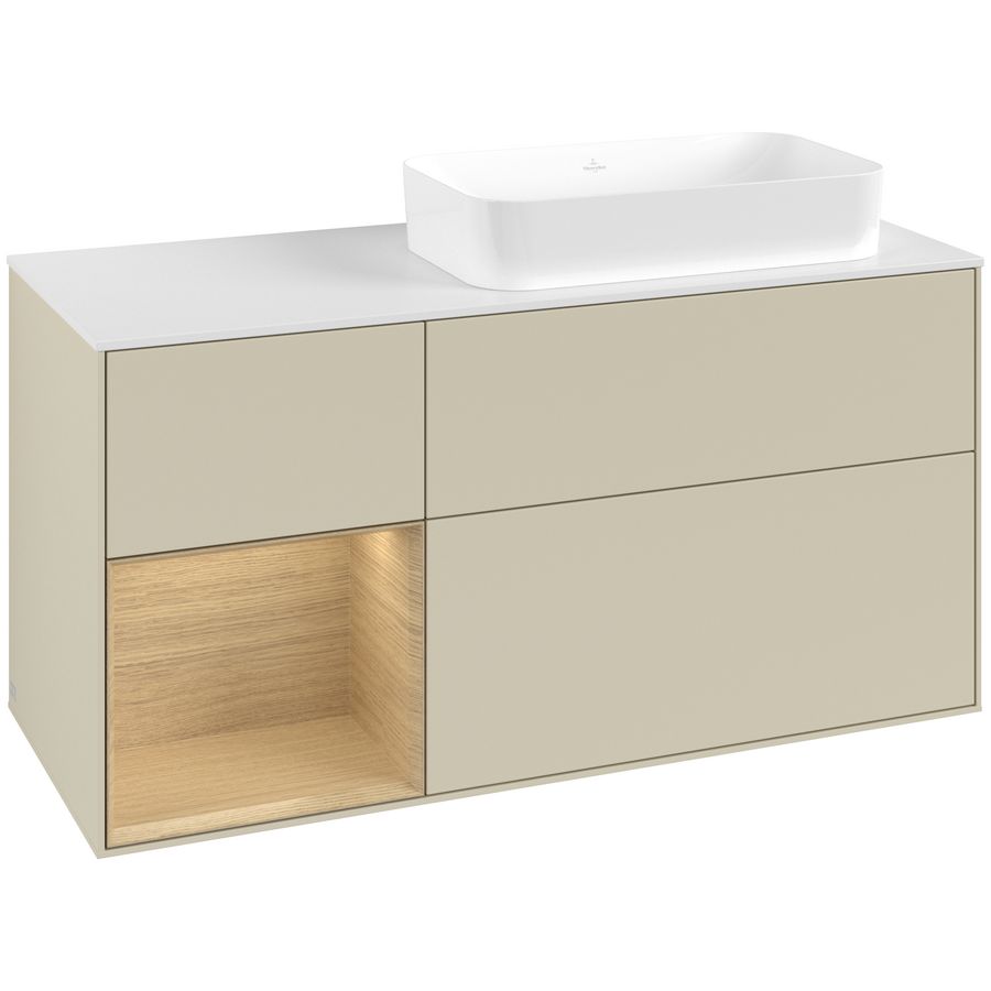 Wastafelonderkast Finion 1200x603x501mm S.Grey Matt Lacquer F681PCHJ