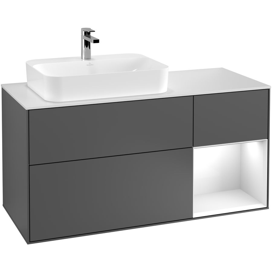 Wastafelonderkast Finion 1200x603x501mm Antr. Matt Lacquer G401GFGK