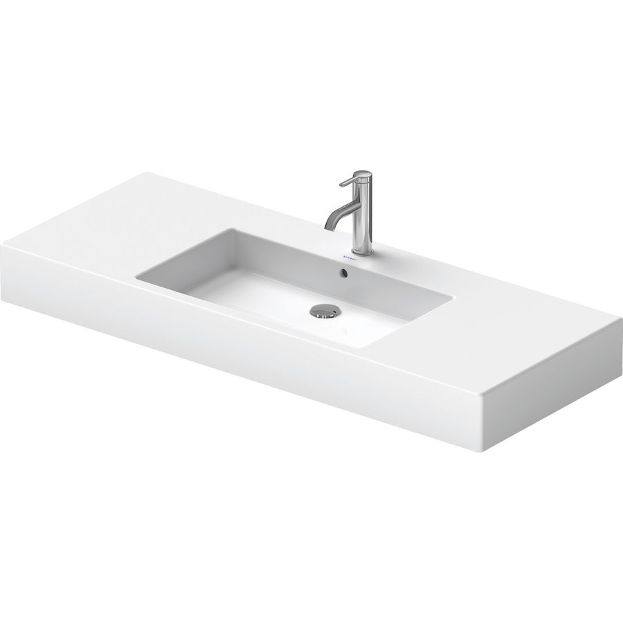 VERO #032912 wastafel 1250mm wit met kraangat met overloop
