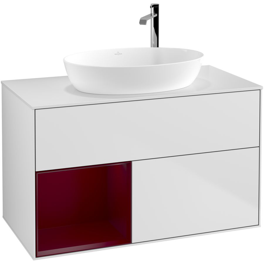 Wastafelonderkast Finion 1000x603x501mm White Matt Lacquer F891HBMT