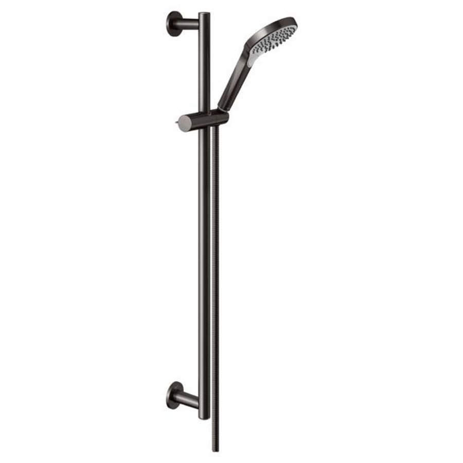 Douche-set round 855mm titaanzwart geborsteld