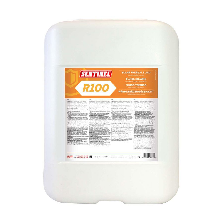Jerrycan a 20ltr. warmteoverdrachts-vloeistof / thermische vloeistof Solar R100 Propyleenglycol