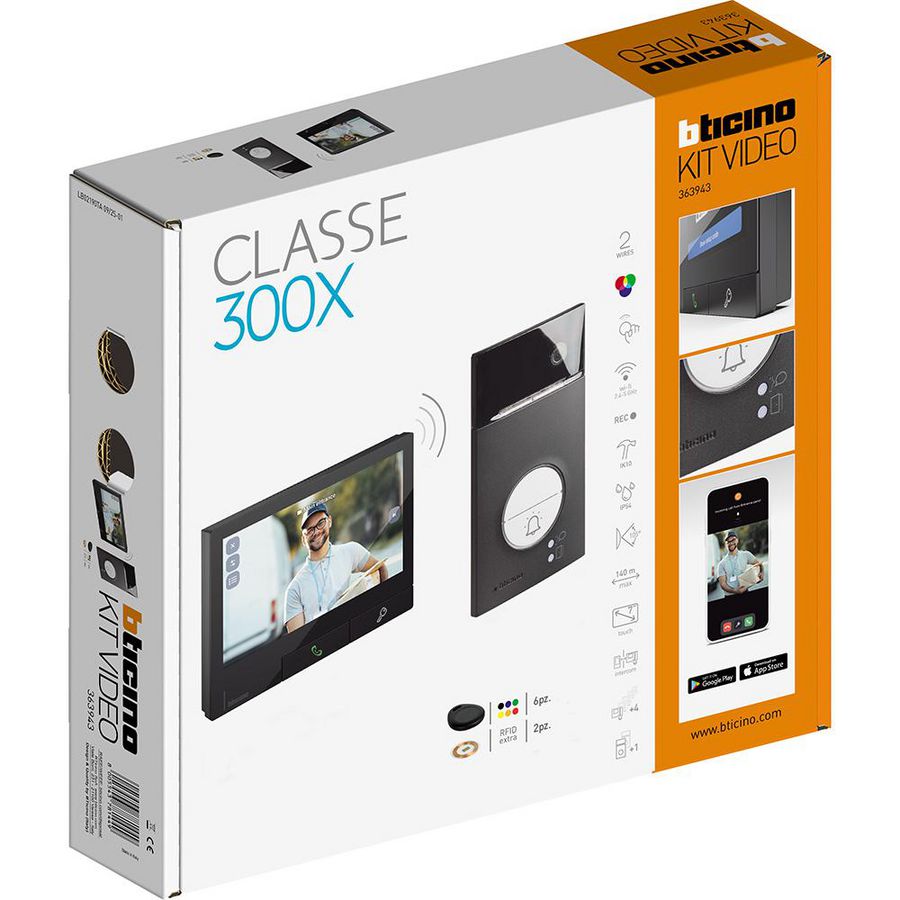 De Classe300X ZWART kit Linea 3000 ZWART Badge video-interc.