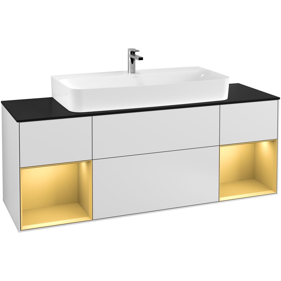 Wastafelonderkast Finion 1600x603x501mm White Matt Lacquer G212HFMT
