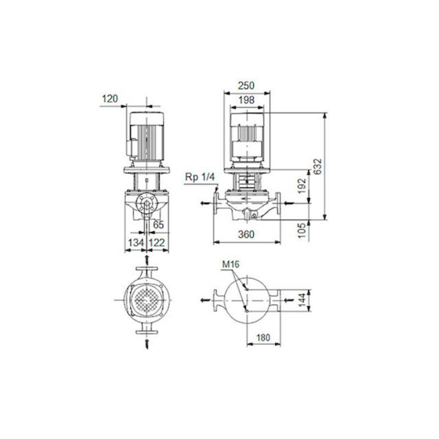 Inlinepomp TP 65-210/2-A-F-A-BQQE 400D 50HZ