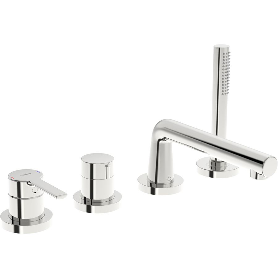 Afbouwset 4-gats badrand vaste uitl. ronde rozet HANSARONDA