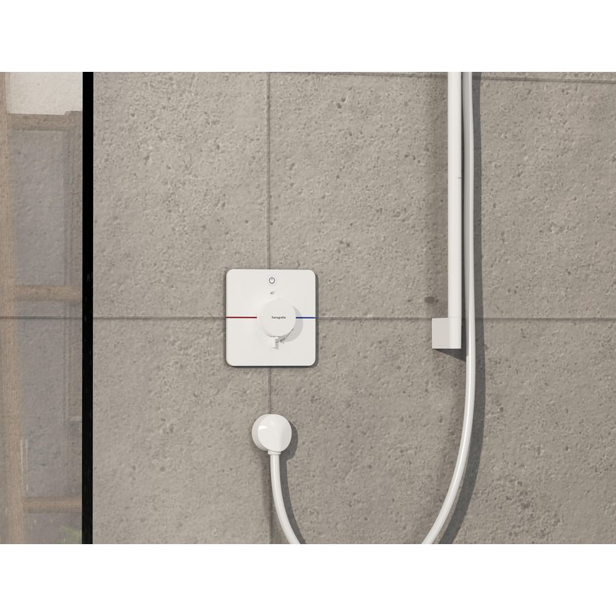 ShowerSelect Comfort Q thermostaat afbouwdeel tbv inbouw voor 1 functie mat wit
