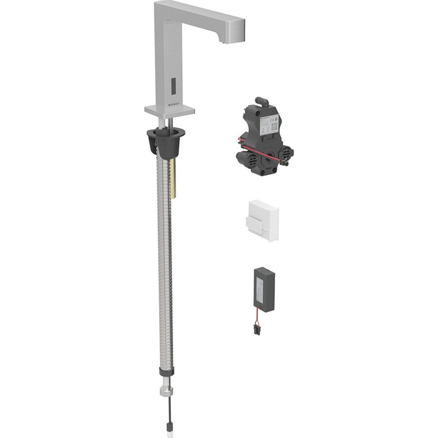 Brenta wastafelkraan batt inb-functiebox rvs look/geb.