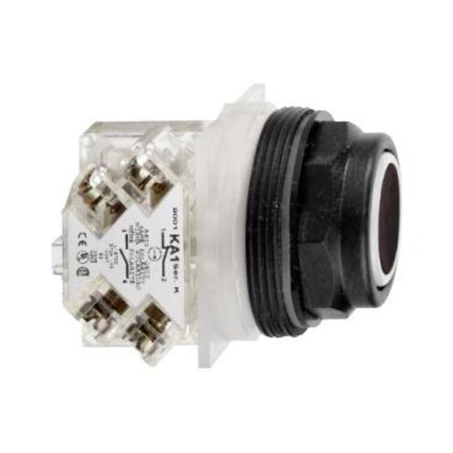 Drukknop Verzonken Terugvering Ø30mm 1OC Zwart