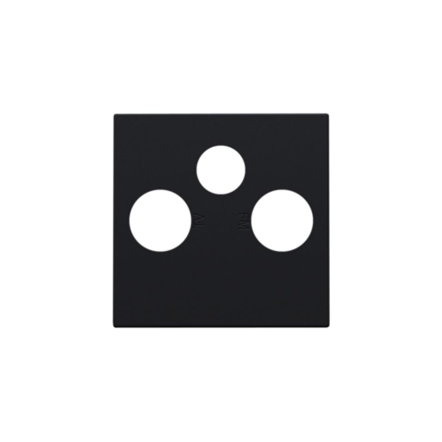 Afwerkingsset 2 enkelvoudige coaxaans. TV/FM/Satt. black