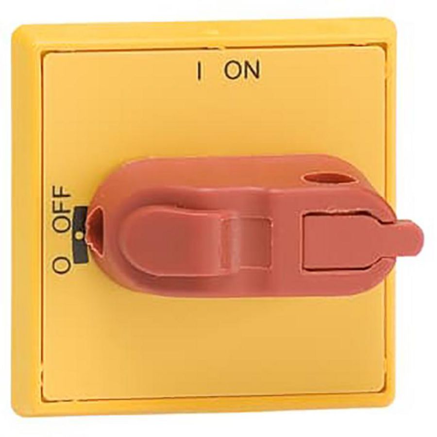 Bedieningsknop geel/rood IP54 schroefmontage vergr.