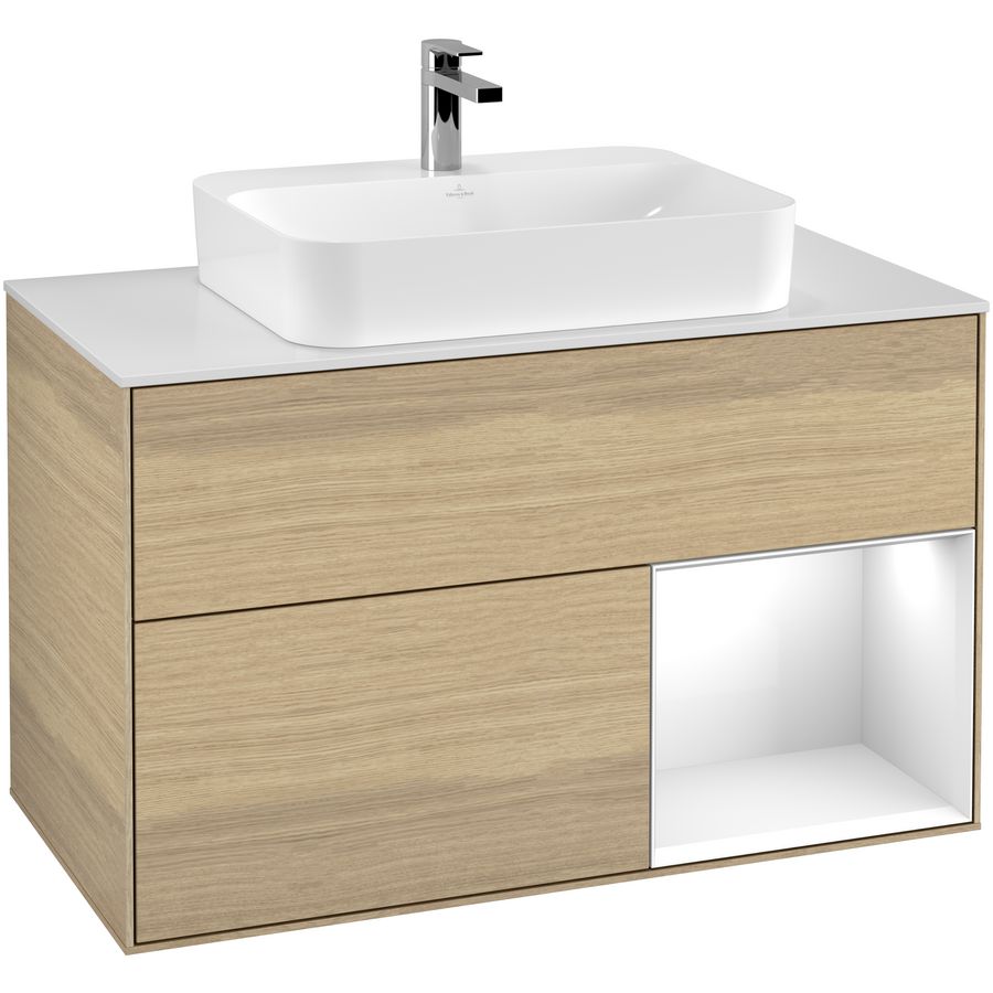 Wastafelonderkast Finion 1000x603x501mm Oak Veneer F371GFPC