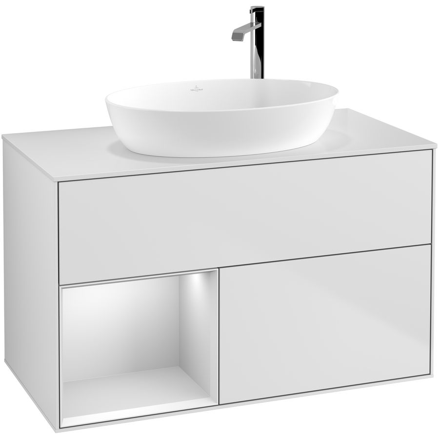 Wastafelonderkast Finion 1000x603x501mm White Matt Lacquer F891MTMT
