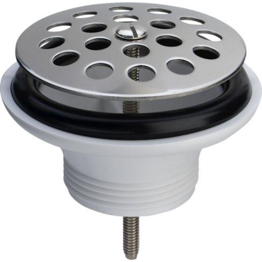 Simplex afvoerplug 1.1/2"x80 RVS m.rooster kunstst. onderst.