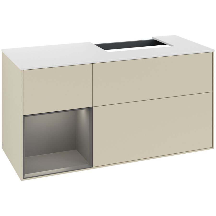 Wastafelonderkast Finion 1200x603x501mm S.Grey Matt Lacquer G141GKHJ