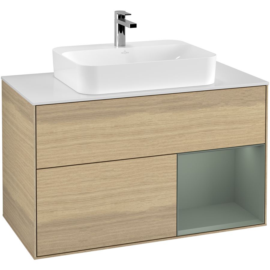 Wastafelonderkast Finion 1000x603x501mm Oak Veneer F371GMPC