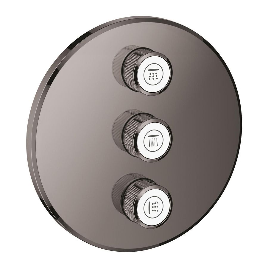 Grohtherm SMARTCONTROL afbouwdeel volume (3x) hard graphite (donker grijs) rond