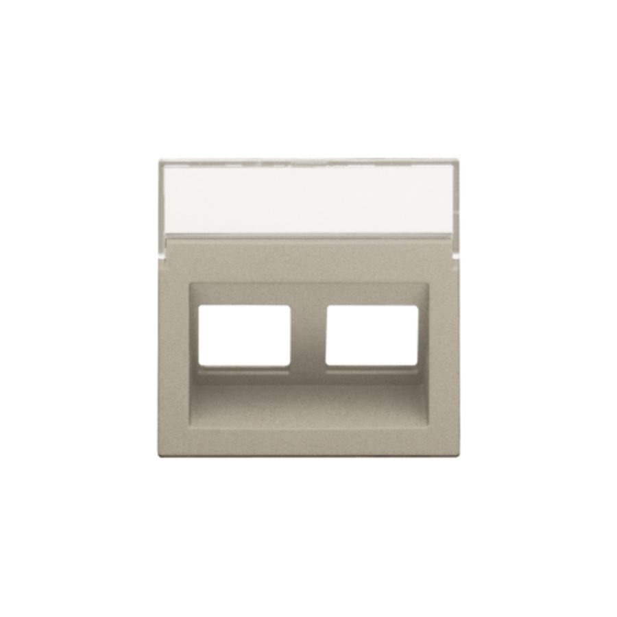 Centraalplaat data 2x RJ schuine uitgang champagne coated