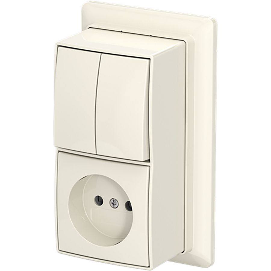 Combinatie kv serie+plaat opb b-AP+ wit