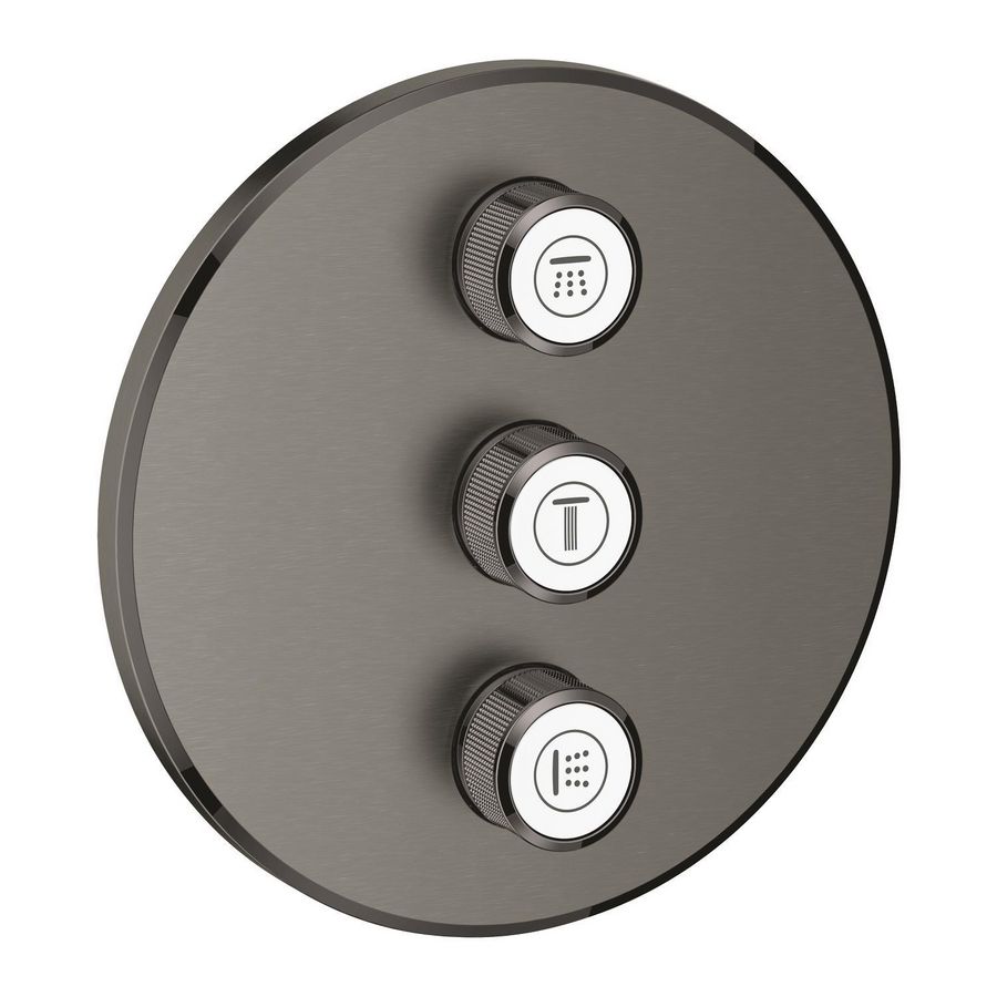 Grohtherm SMARTCONTROL afbouwdeel volume hard graphite geborsteld (mat donker grijs) rond