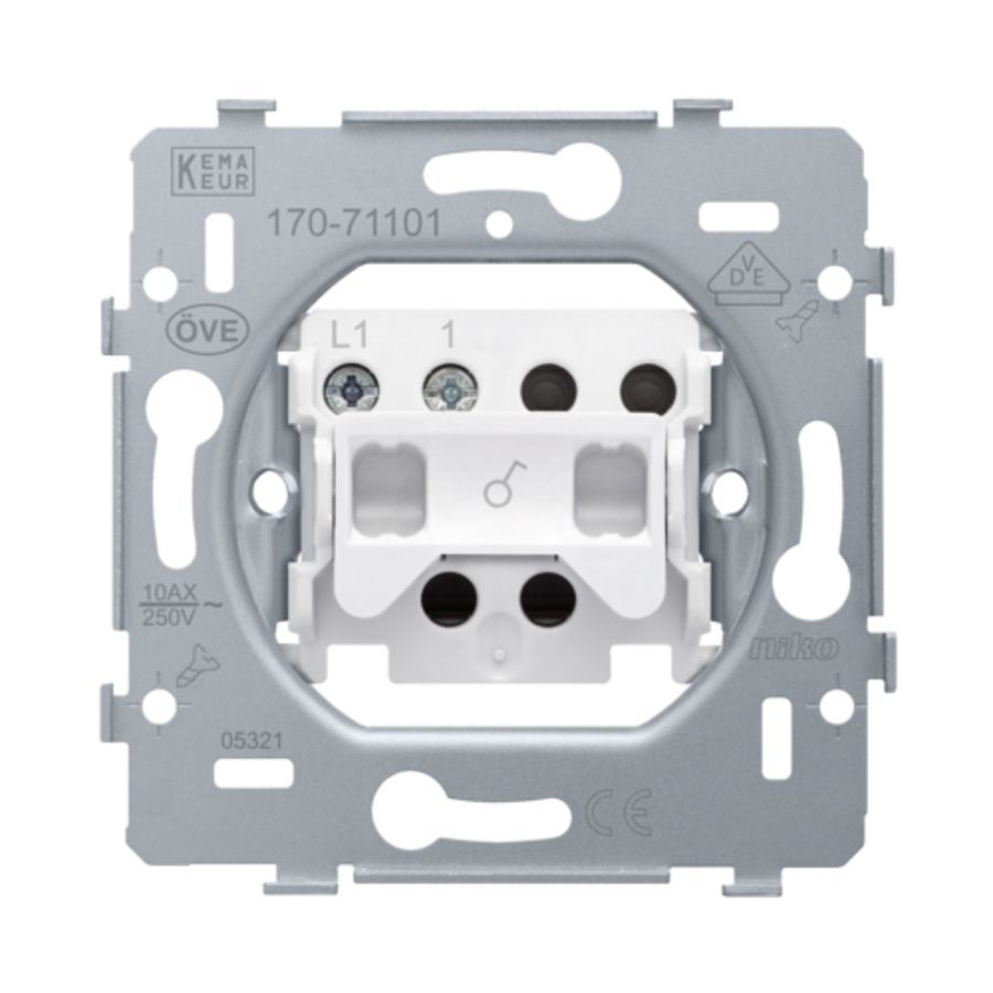 Sokkel enkelpolige schakelaar/controlesch. schroef